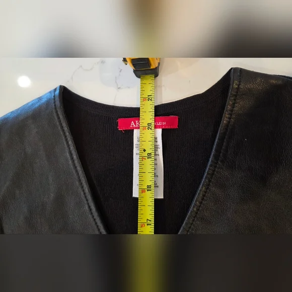 Anne Klein Women's Genuine Leather Jacket Sweater - Item 057 - Picture 5 of 14